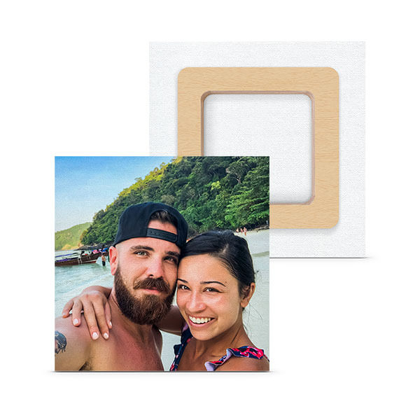 Personalised square canvas wall art with your own photos and images