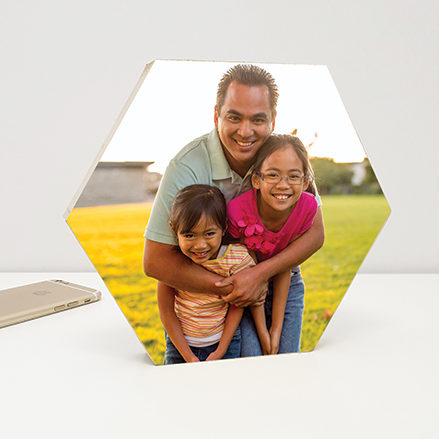 Personalised Wooden Hexagon with your own photos and images